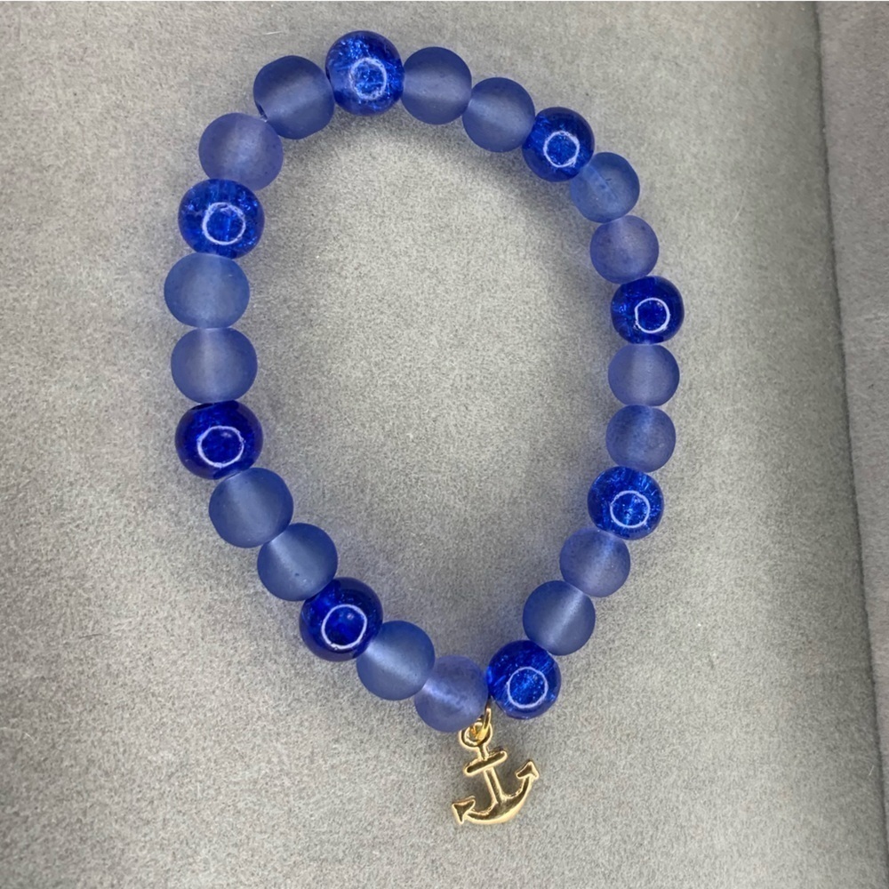 Glass blue handmade bracelet
